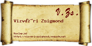 Vizvári Zsigmond névjegykártya